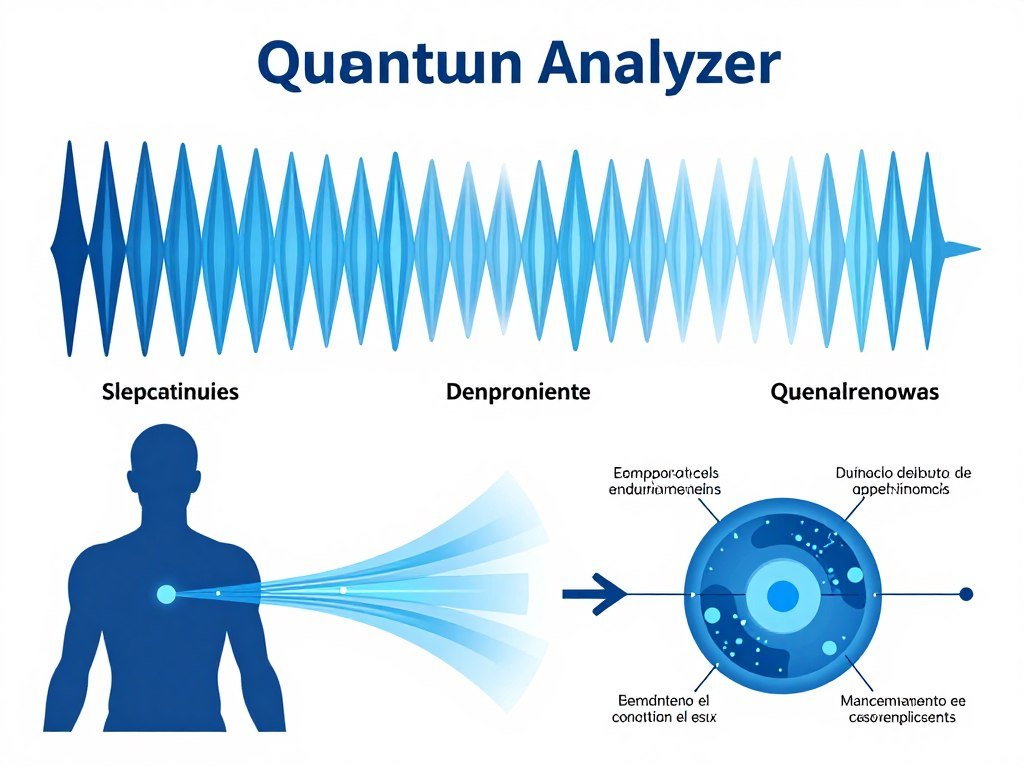 Diagrama explicativo del funcionamiento del analizador cuántico bioescáner con ondas electromagnéticas
