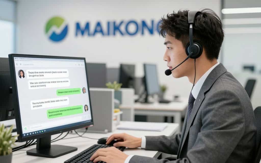 Equipo de soporte tecnico MAIKONG respondiendo consultas por WhatsApp