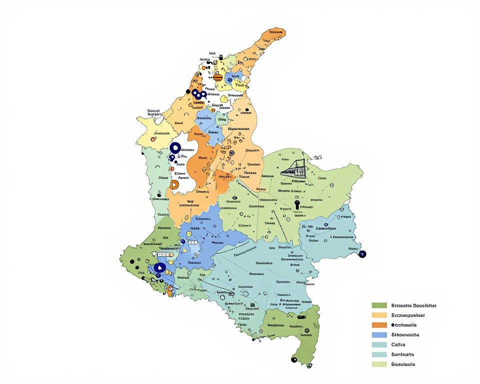 Mapa distribución regional Colombia