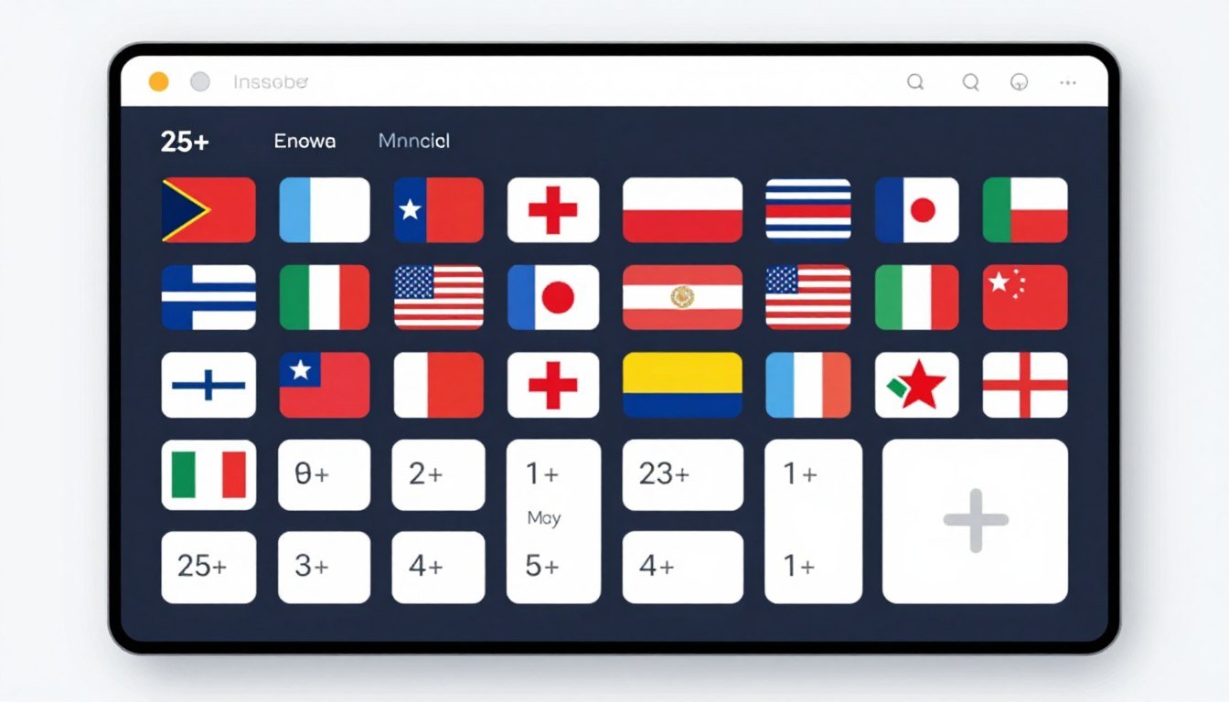 Pantalla de selección de idioma del software analizador cuantico