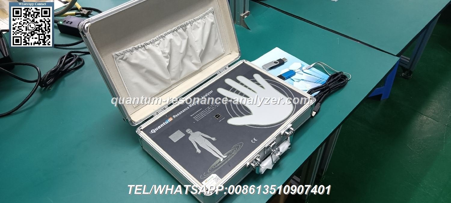 Sala de análisis con analizador cuantico en clínica