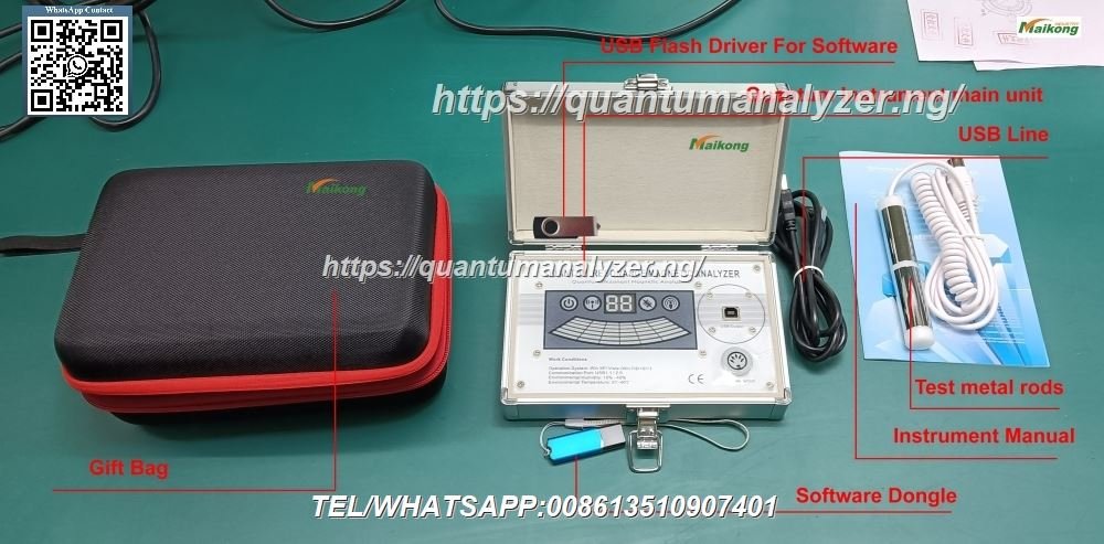 Sala de análisis con analizador cuantico en clínica