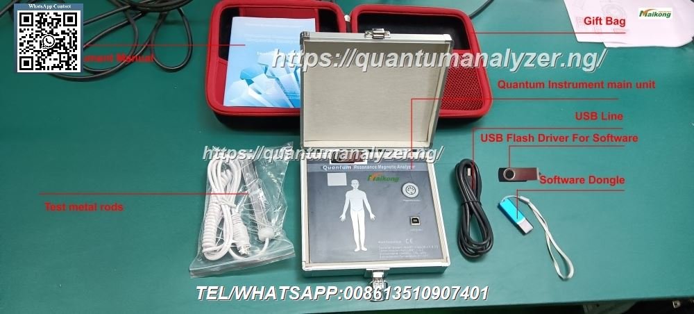 Sala de análisis con analizador cuantico en clínica