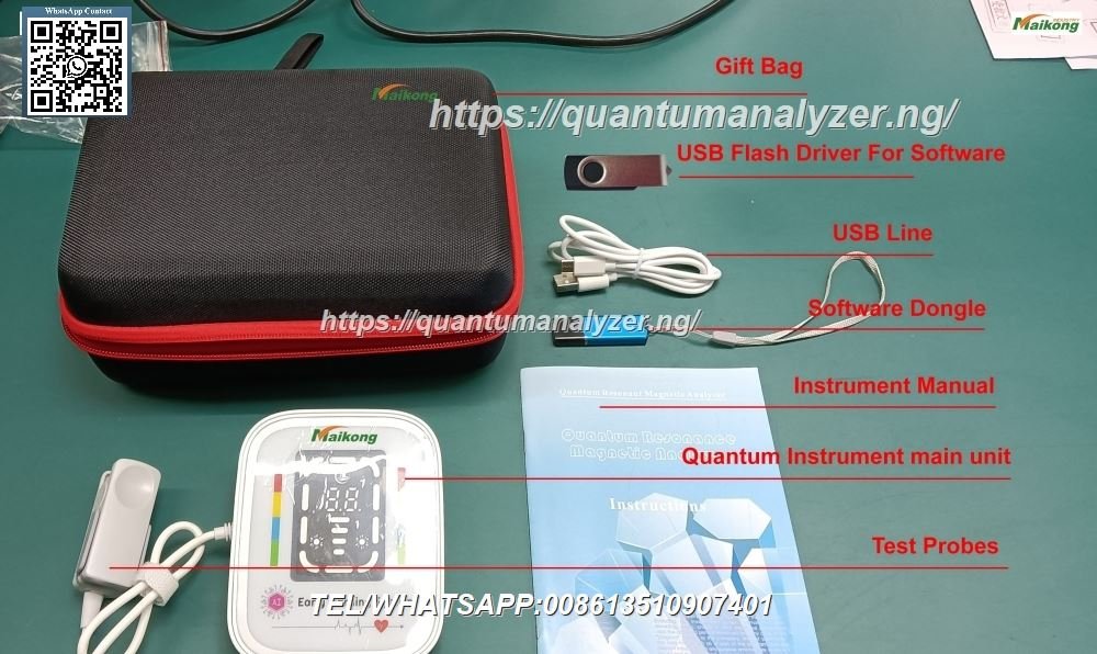 Sala de análisis con analizador cuantico en clínica