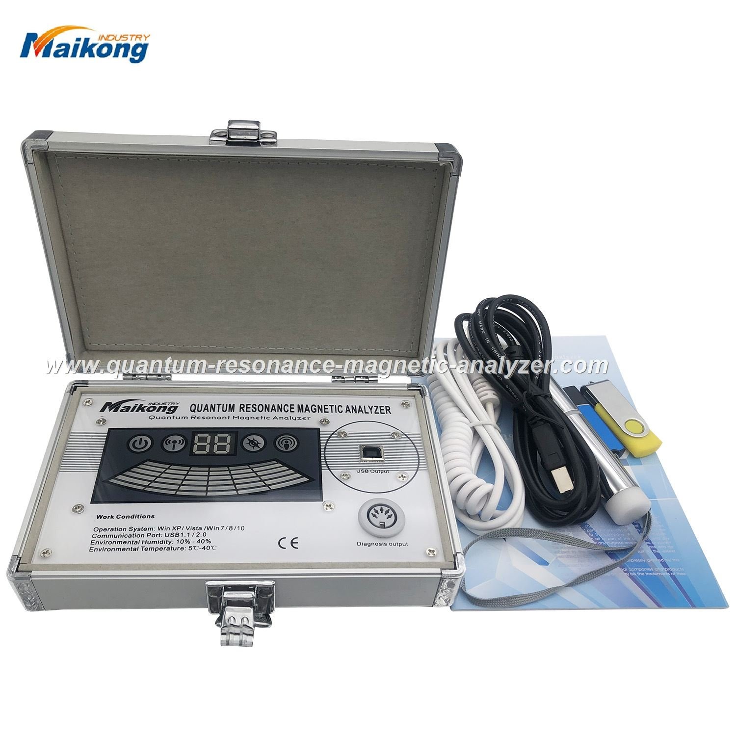 Paquete completo equipo analizador cuantico MAIKONG con accesorios