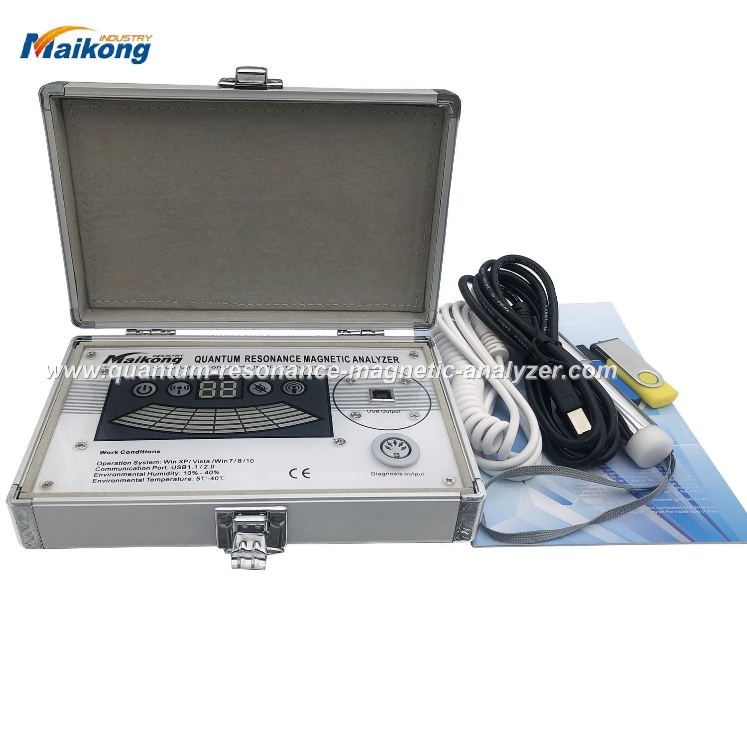 Comparación visual entre analizador cuántico certificado MAIKONG y dispositivo genérico sin certificación