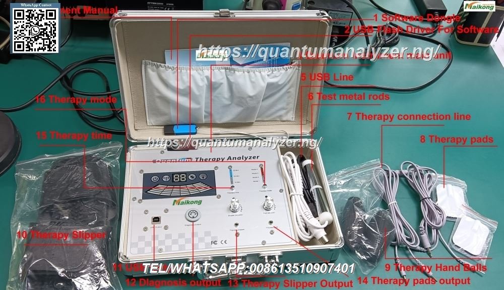 Sala de análisis con analizador cuantico en clínica