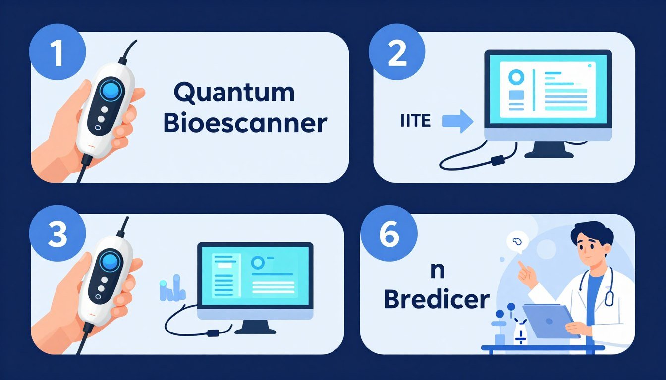 pasos para usar el analizador cuantico bioescaner
