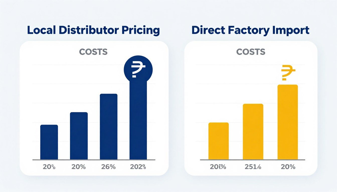 Comparación visual costos analizador cuántico distribuidores locales versus importación directa fábrica