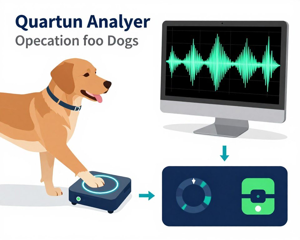 Diagrama de funcionamiento del sistema de análisis cuántico para perros