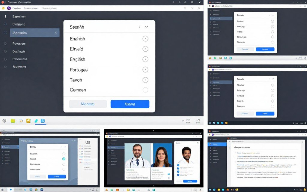 Múltiples versiones de idioma del software del analizador cuántico