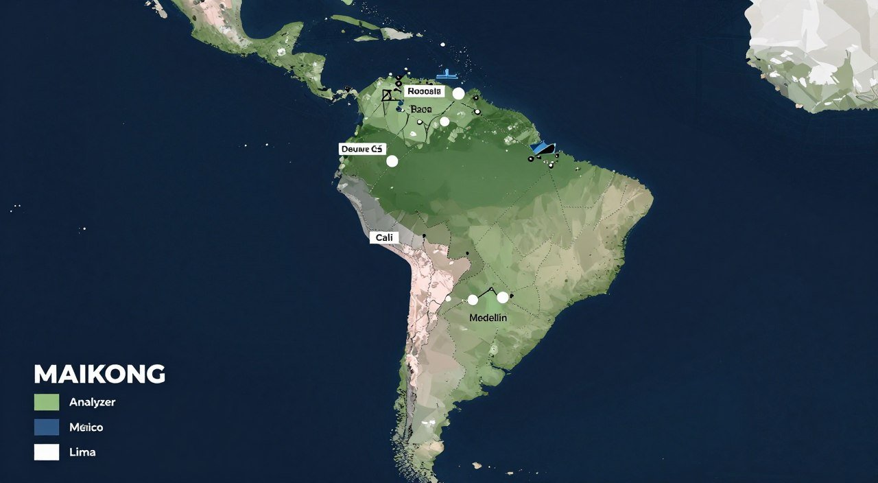 mapa America Latina distribucion analizador cuantico MAIKONG
